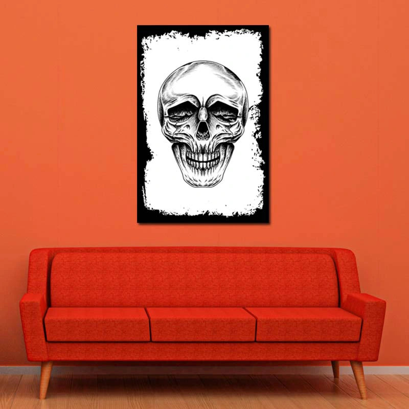 Tableau Tête de Mort Noir et Blanc - TabloDéco.fr