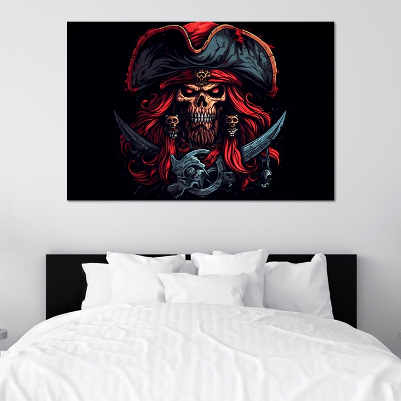 Tableau Tête de Mort Pirate - TabloDéco.fr