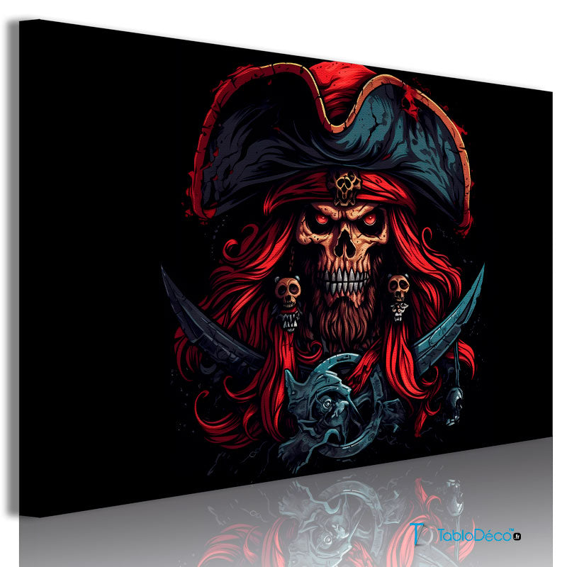 Acheter une toile avec un crâne pirate - TabloDéco.fr