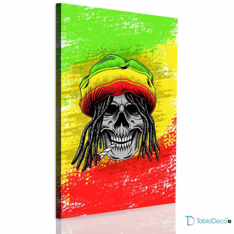 Acheter un Tableau Tête de Mort Rasta - TabloDéco.fr