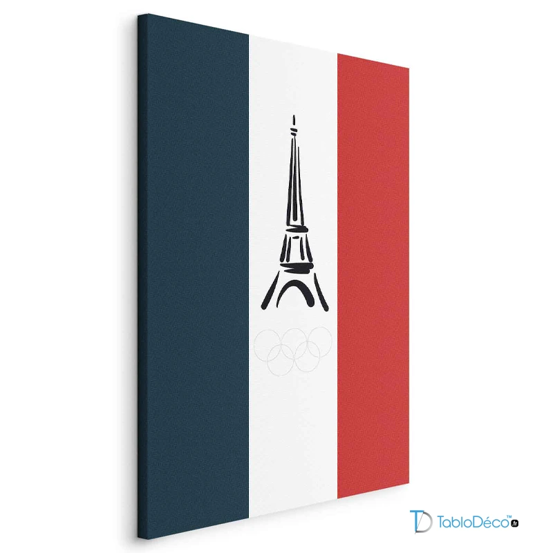 Tableau Tour Eiffel et Drapeau Français (JO Paris 2024)