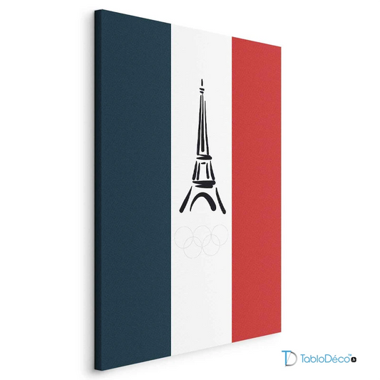 Tableau Tour Eiffel et Drapeau Français (JO Paris 2024)