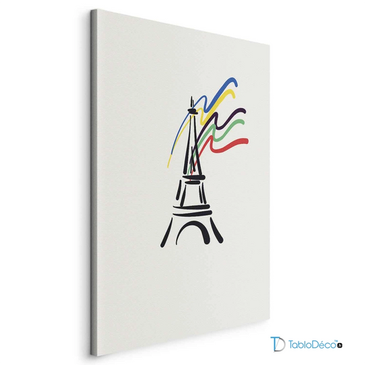 Tableau Tour Eiffel et Rubans Colorés (JO Paris 2024)