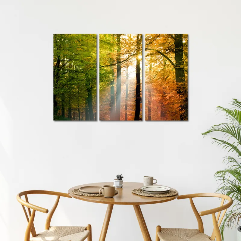  Triptyque sur toile murale d'une Forêt - TabloDéco.fr