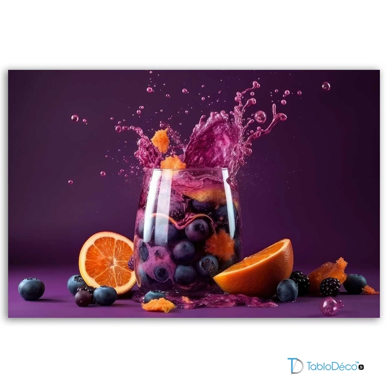 Tableau Verre de Fruits Myrtille et Orange
