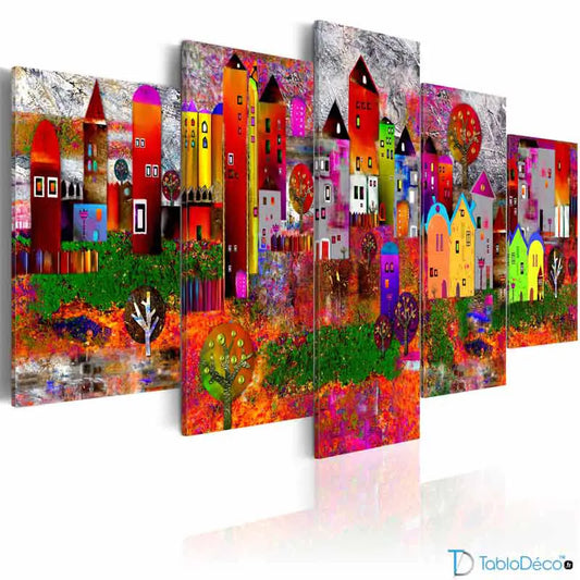 Acheter un Tableau d'une Ville Abstraite sur toile - TabloDéco.fr 