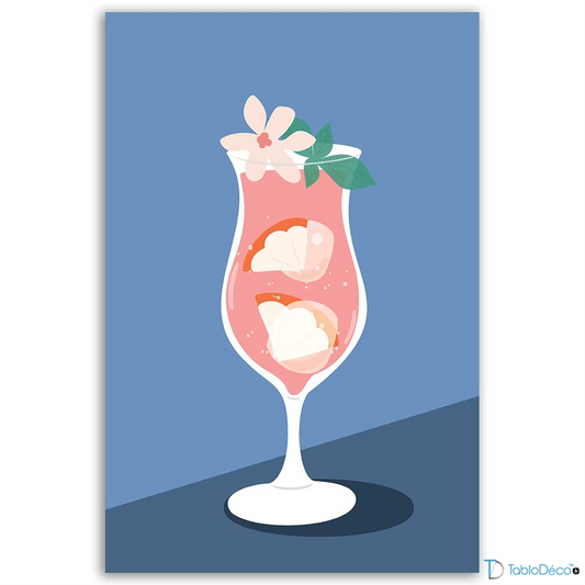 Tableau Cocktail Rose Rafraîchissant - TabloDéco.fr