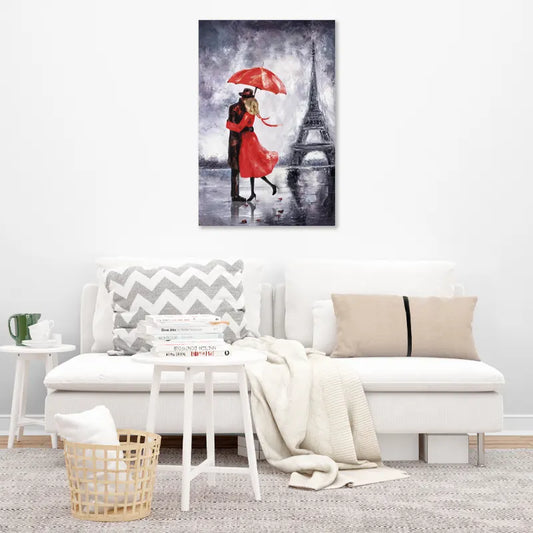 Toile décorative d'un couple amoureux à Paris