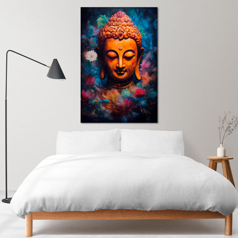 Toile déco d'un Bouddha Zen dans une chambre - TabloDéco.fr
