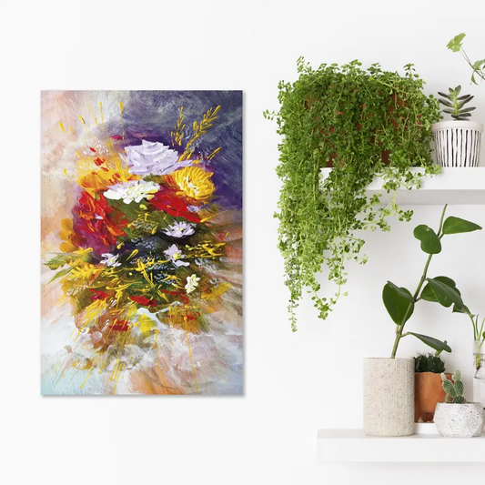 Toile murale d'un Bouquet de Fleurs Multicolore