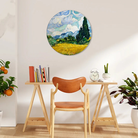 Toile circulaire du Champ de Blé avec Cyprès de Vincent Van Gogh