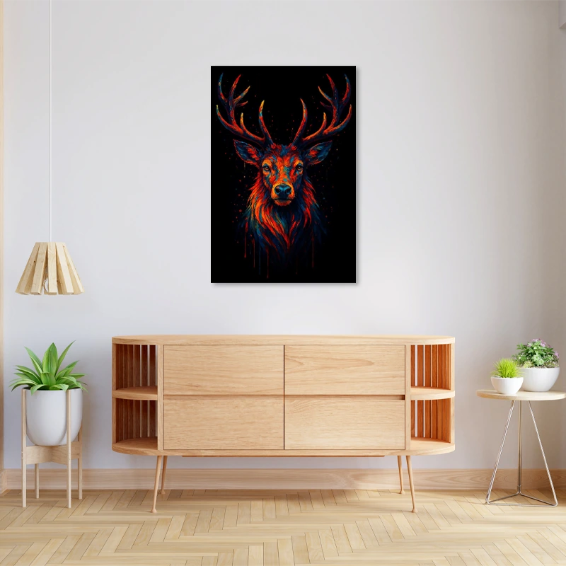 Toile déco d'un Cerf Flamboyant