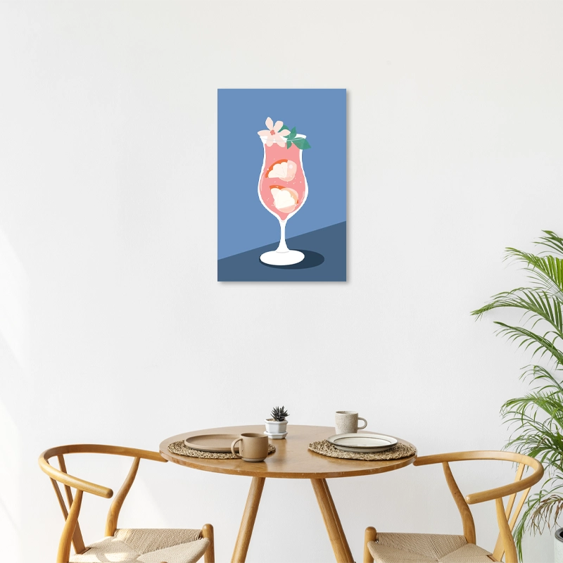 Toile déco d'un Cocktail Rose Rafraîchissant