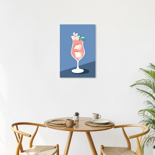 Toile déco d'un Cocktail Rose Rafraîchissant