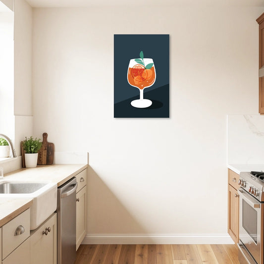 Toile déco d'un Cocktail Spritz accroché dans une cuisine