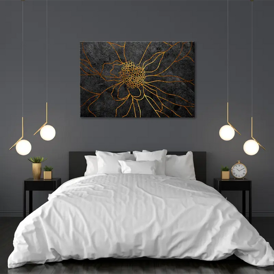 Toile déco fleur moderne dans une chambre