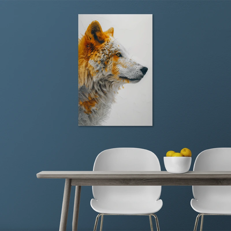 Toile décorative d'un Loup style Scandinave