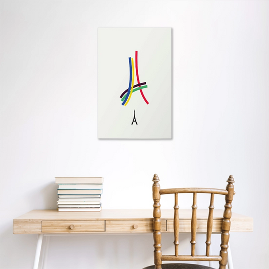 Toile déco de la Tour Eiffel Multicolore (JO Paris 2024)