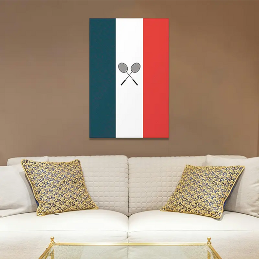 Toile décorative Raquettes Badminton et Drapeau Français