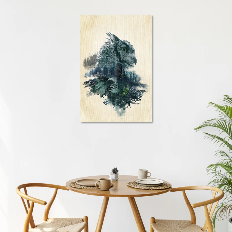 Toile imprimée avec Hibou de la Sagesse
