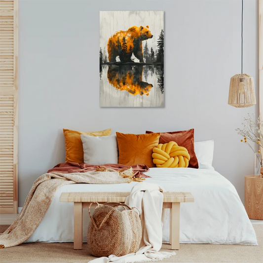 Toile imprimée Scandinave Ours dans une chambre