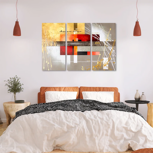 Toile Moderne en 3 parties dans une chambre