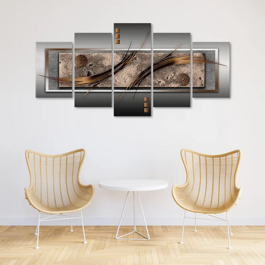 Toile Moderne Chic en 5 panneaux