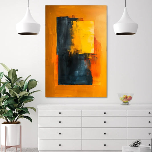 Toile Moderne Scandinave Orange et Gris