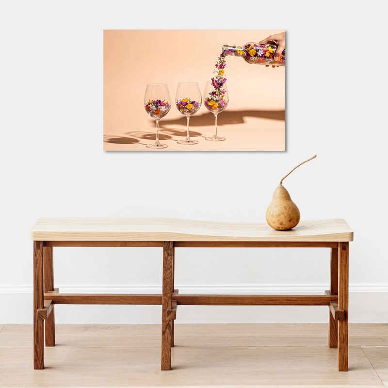 Toile murale décorative Cuisine Verres de Fleurs