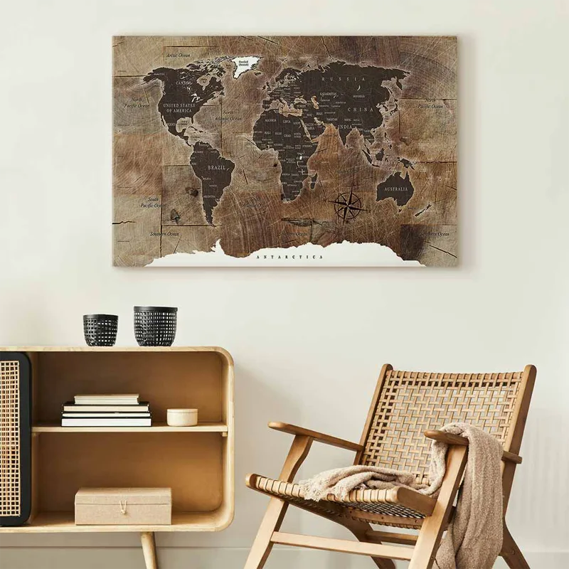 Toile murale scandinave d'une mappemonde