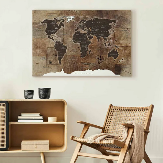 Toile murale scandinave d'une mappemonde