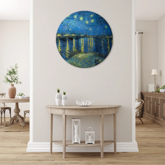 Toile ronde de La Nuit étoilée sur le Rhône de Vincent Van Gogh