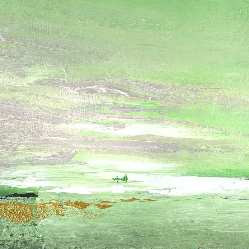 Tableau peint à la main - Triptyque Vert