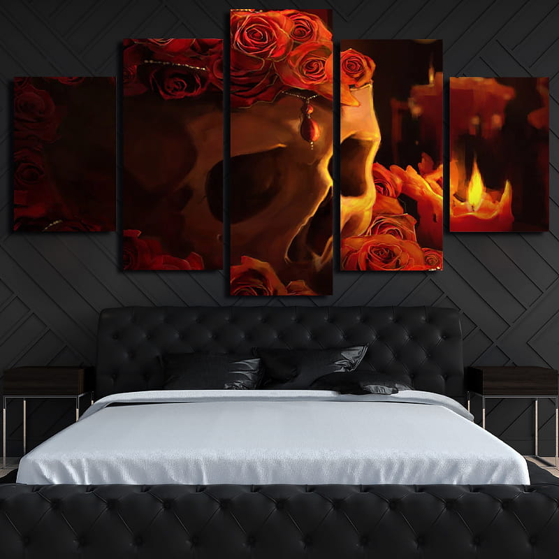 Déco Tête de Mort en Tableau pour Chambre
