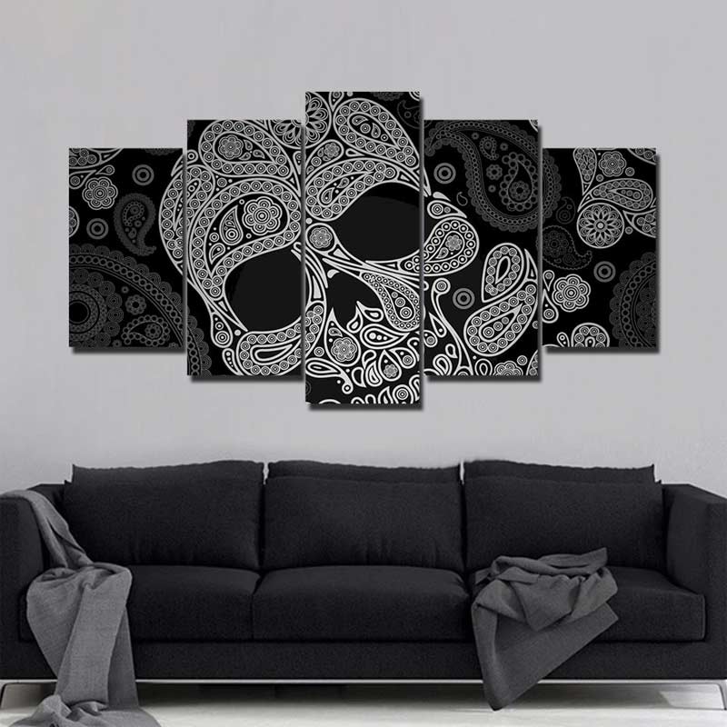 Grand Tableau avec Tête de Mort Mexicaine