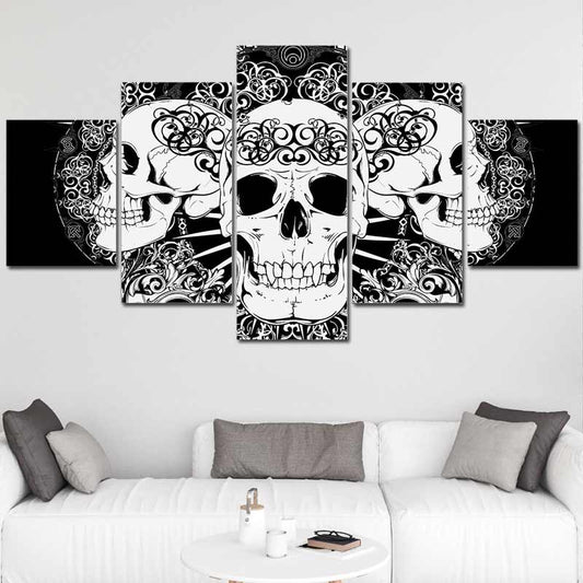 Tableau Décoratif Style Tatouage Tête de Mort