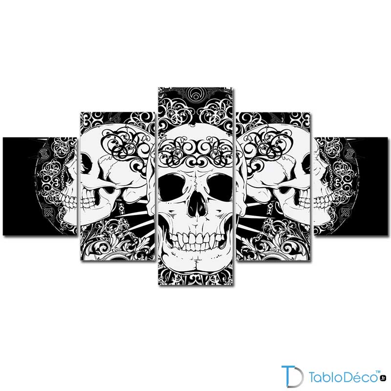 Tableau Style Tatouage Tête de Mort