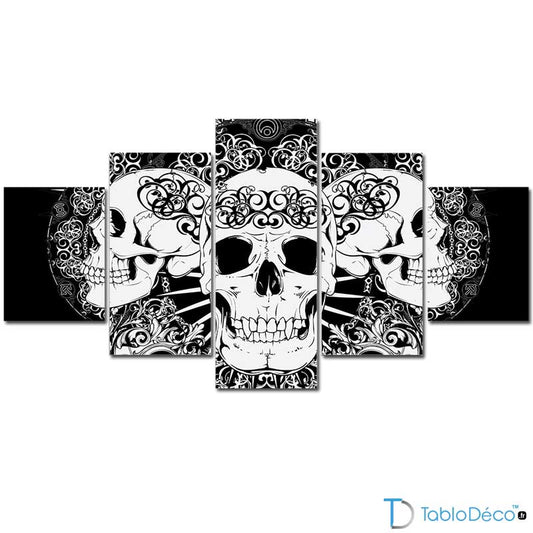 Tableau Style Tatouage Tête de Mort