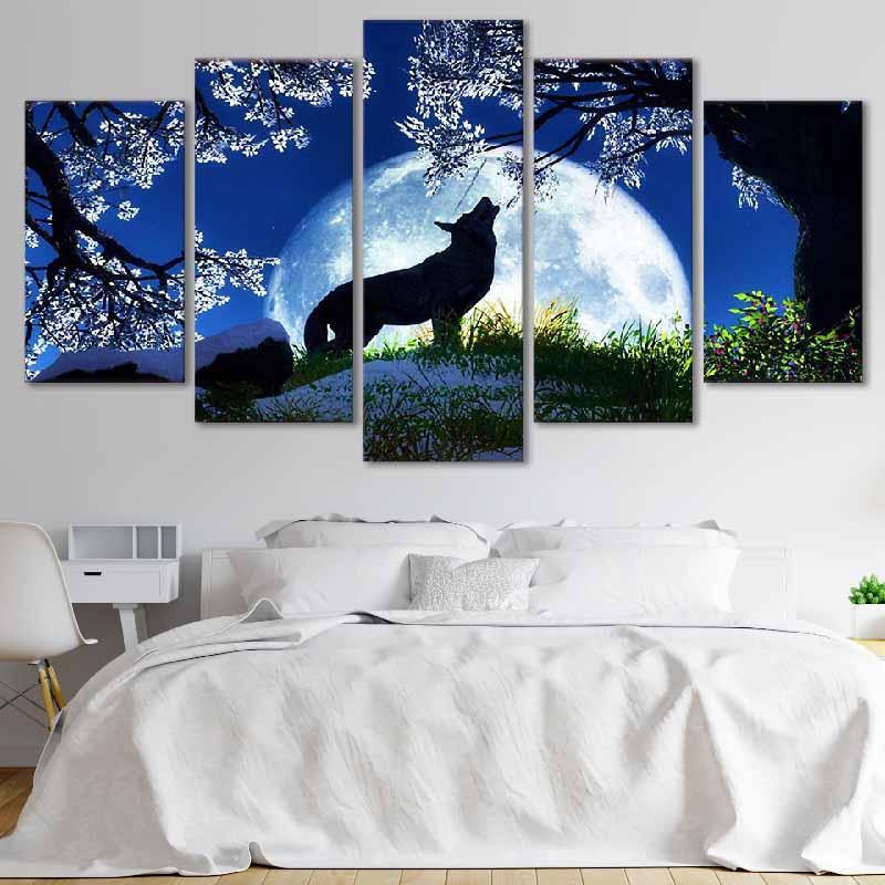 Tableau Loup Pleine Lune