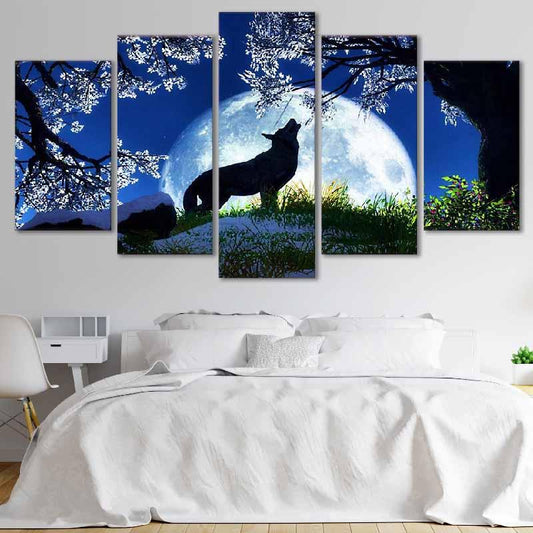 Tableau Loup Pleine Lune