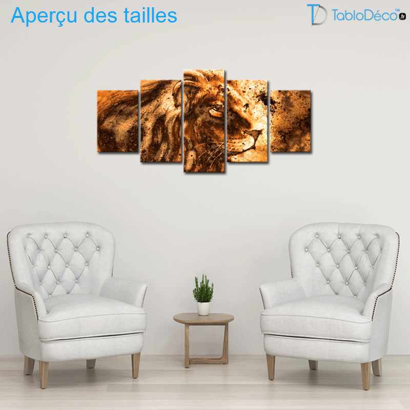 Aperçu des tailles du Tableau Golden Lion