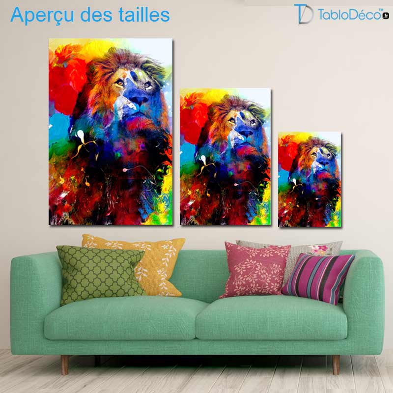Tableau Lion plein de Couleurs