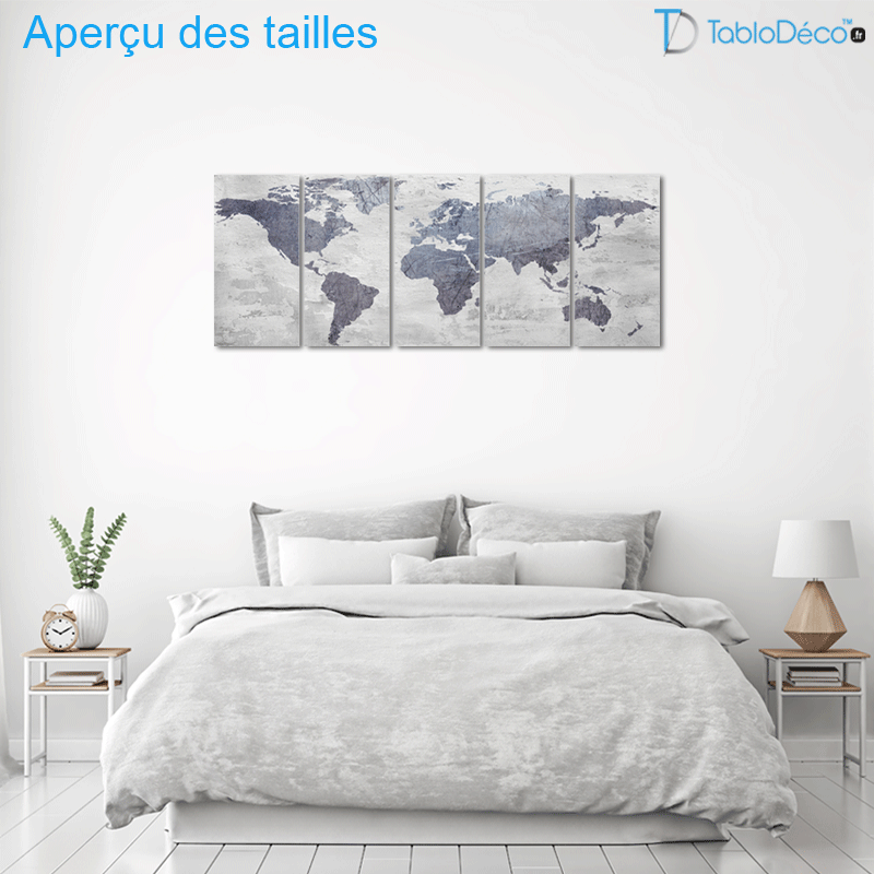Impression sur toile Carte du Monde