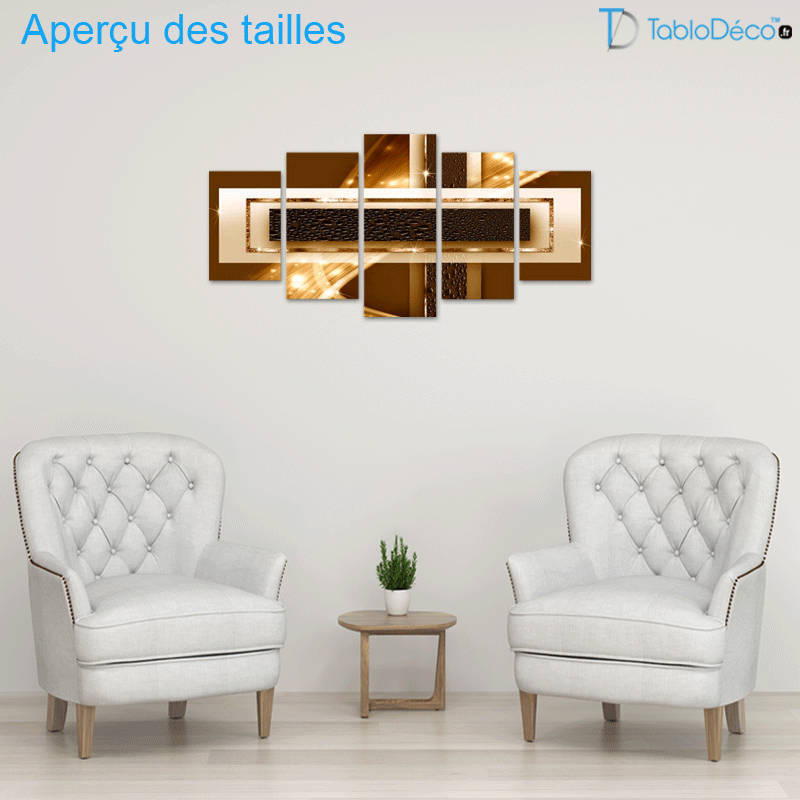 Tableau Abstrait Brun Caramel