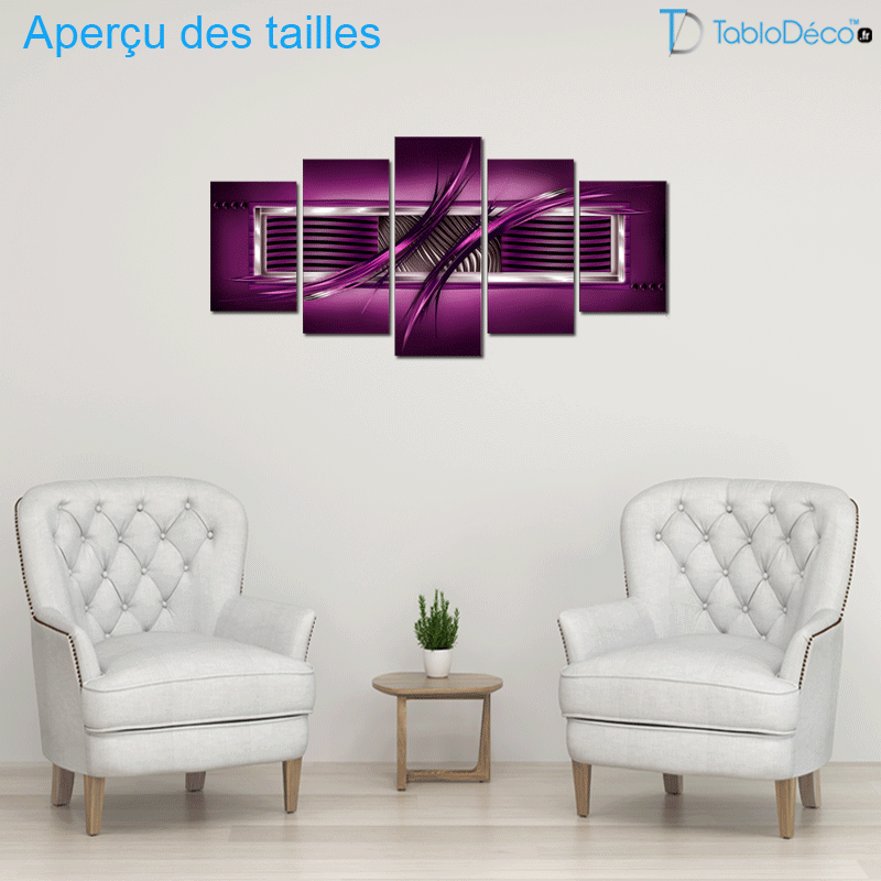 Tableau Abstrait Mauve Profond