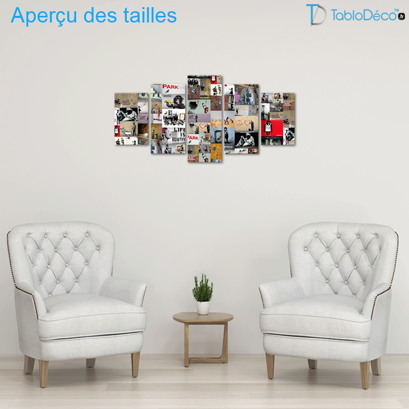 Tableau Banksy en 5 parties