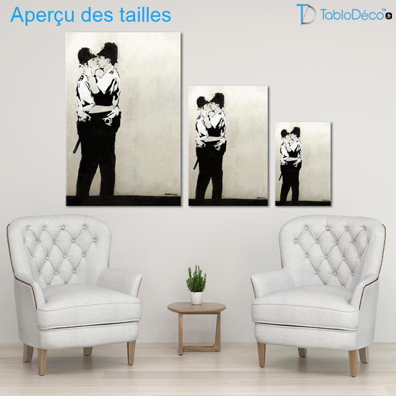 Reproduction "Kissing Coppers" de Banksy - TabloDéco.fr