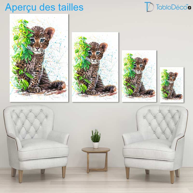 Aperçu des tailles du Tableau Bébé Léopard
