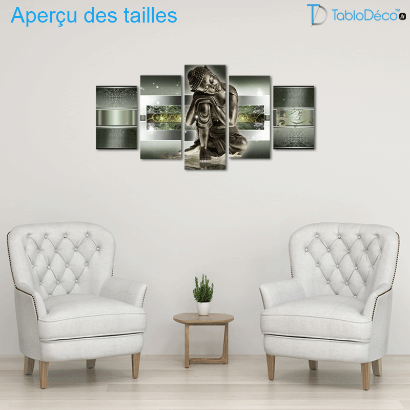 Tableau Bouddha Design et Tendance (5 panneaux)