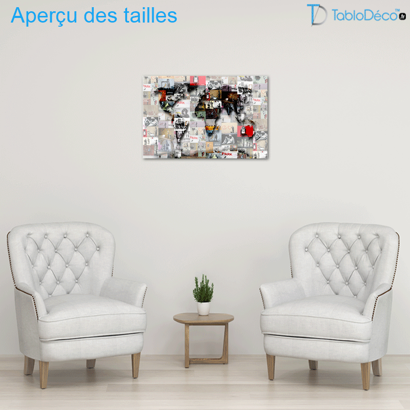 Tableau Carte du Monde Banksy